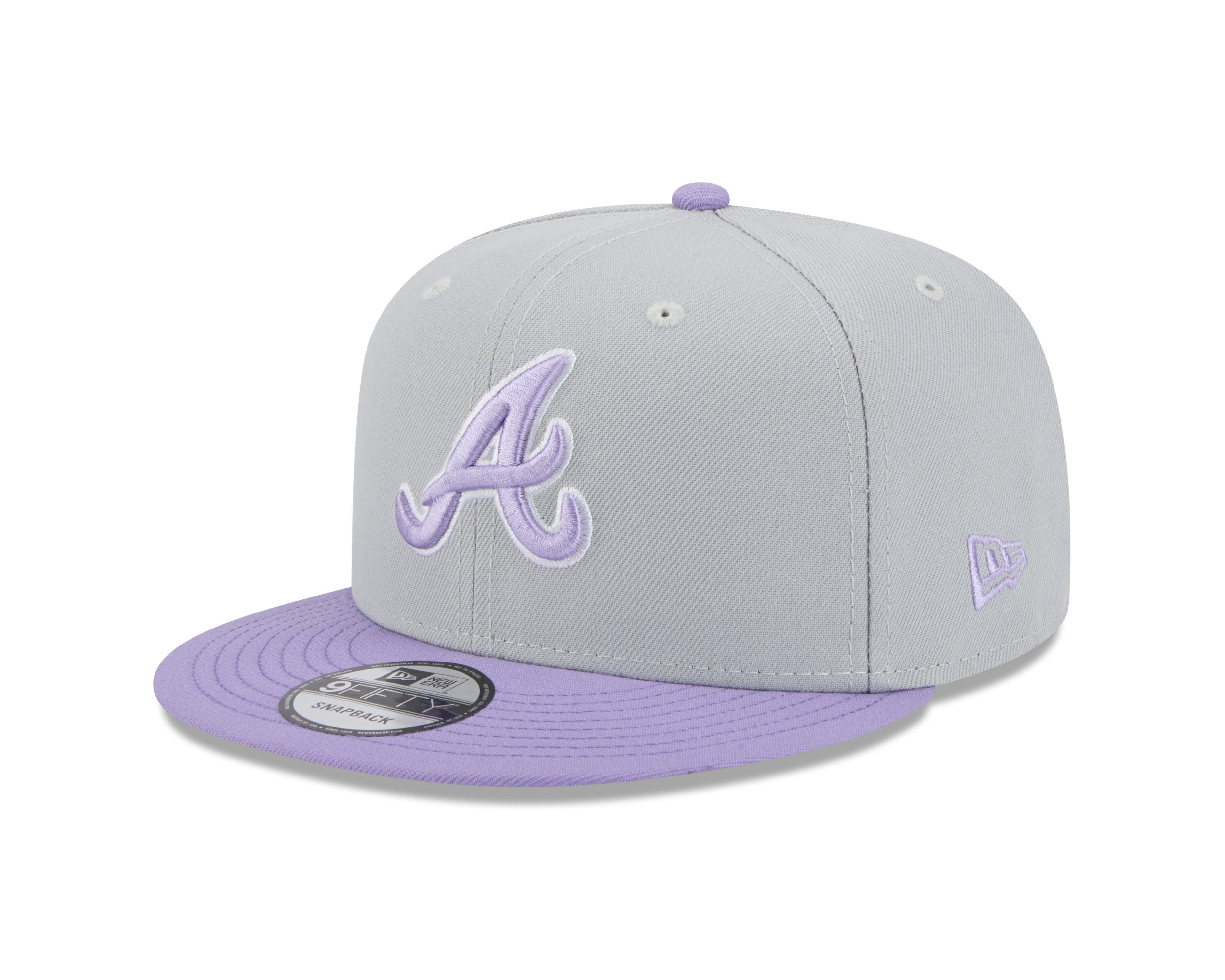 New Era Atlanta Braves 9FIFTY 2-Tone Snapback Hat-Grey/Purple
